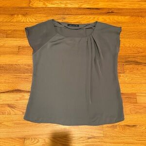 Zara Charcoal Grey Pleated Blouse Women’s Size Large